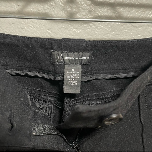 INC International Concepts Black Flare Pants Size 6 - Picture 4 of 7